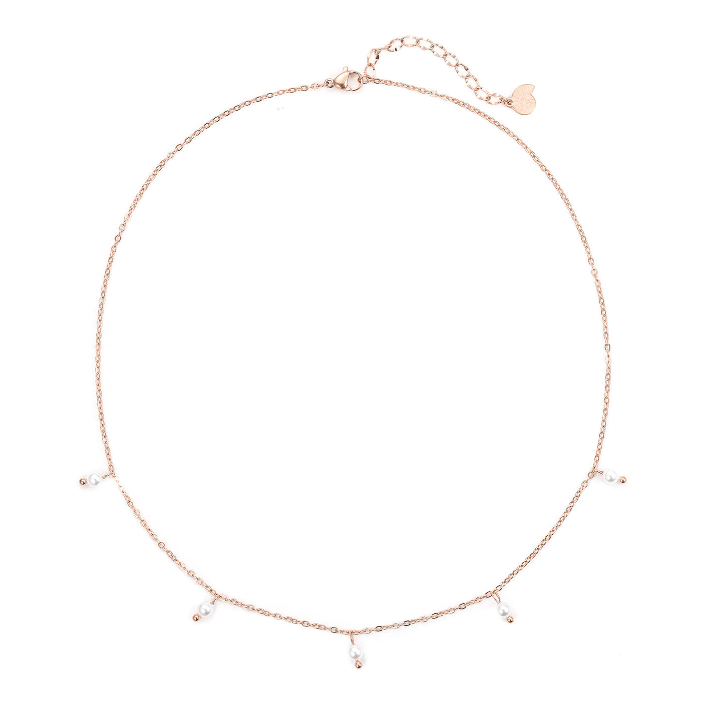 Collar Cadena Perla Cinque en Oro Rosa