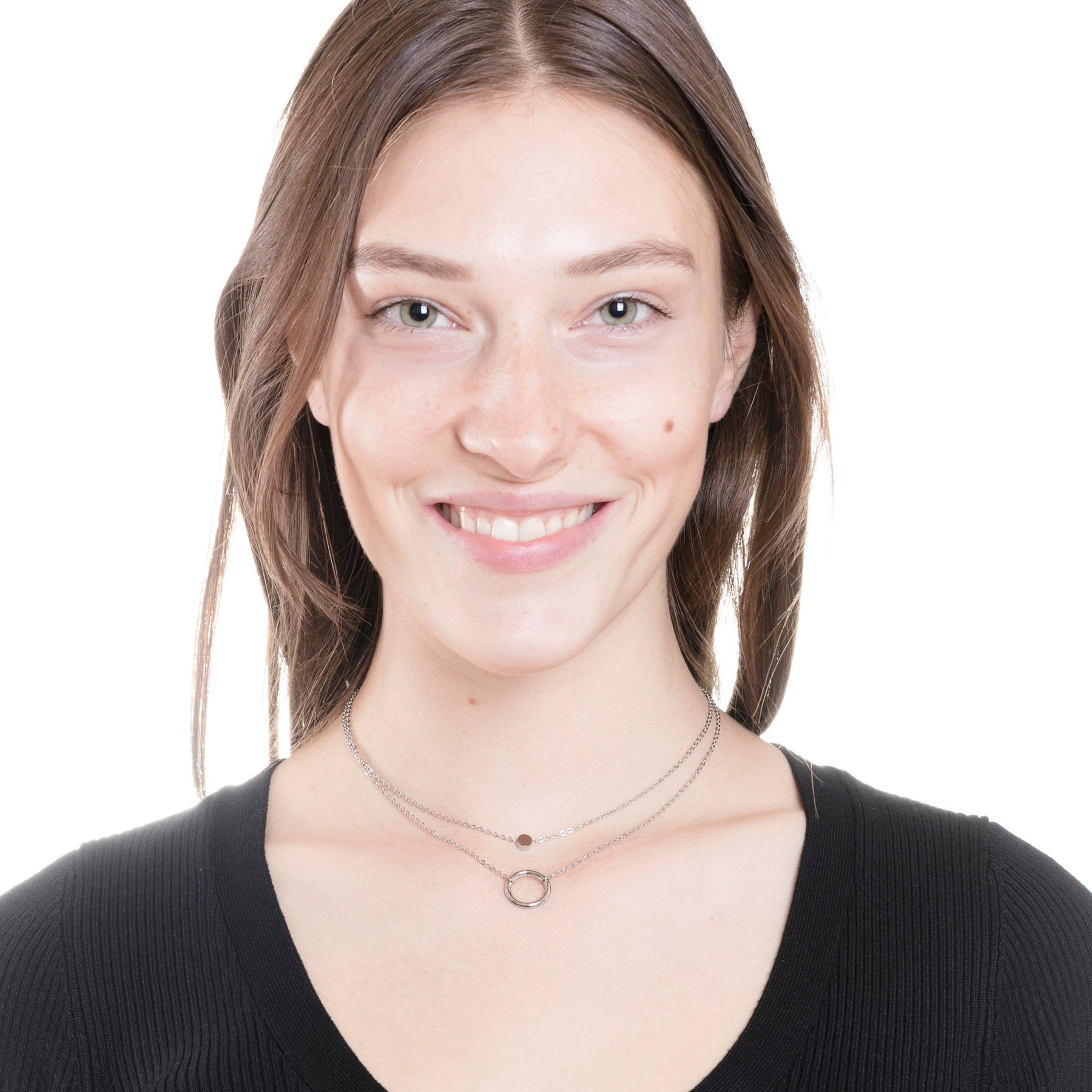 Mehrreihige Kreis Kette in Silber