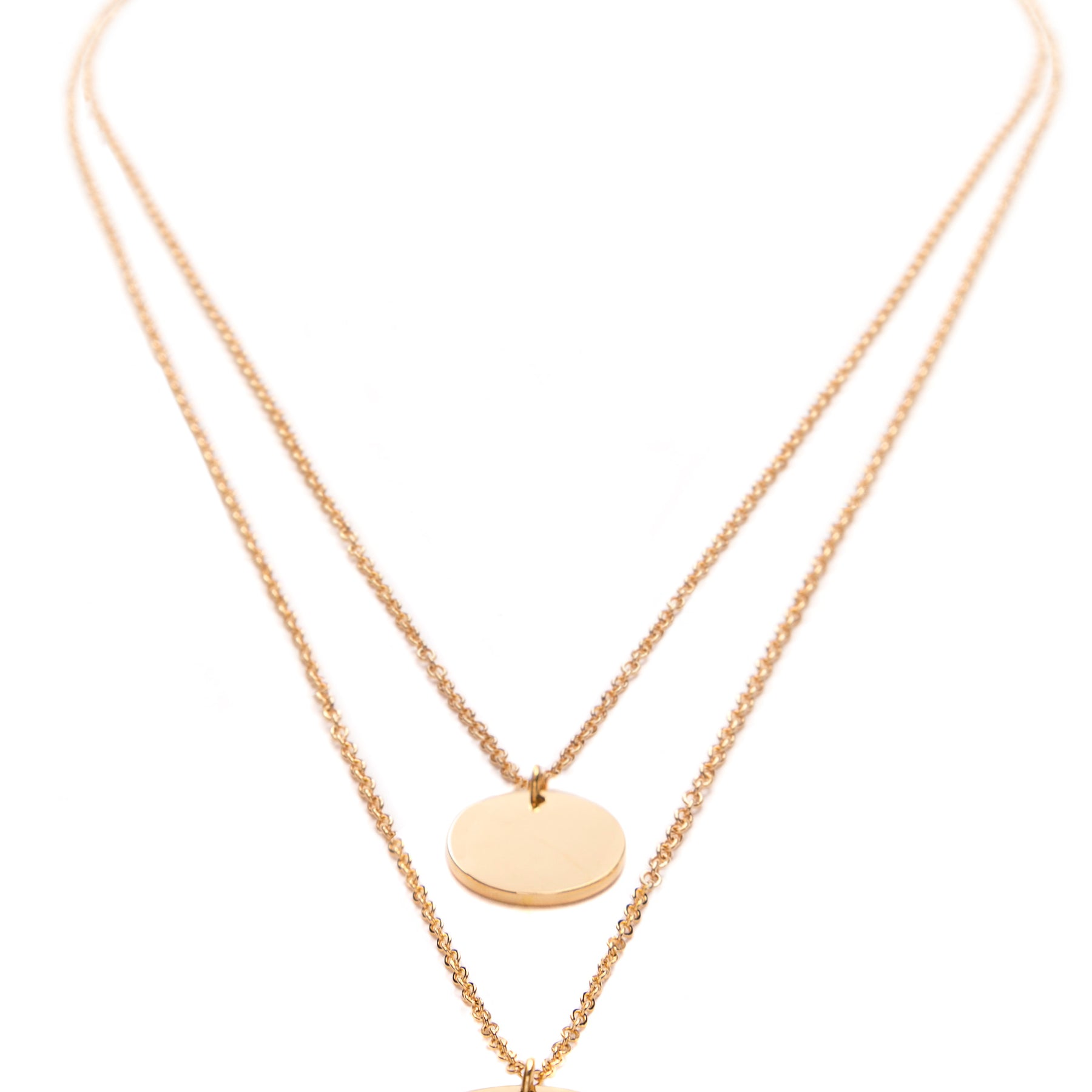 Circle Layered Necklace Gold