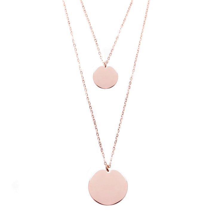 Collier Multirangs Cercles Or Rose