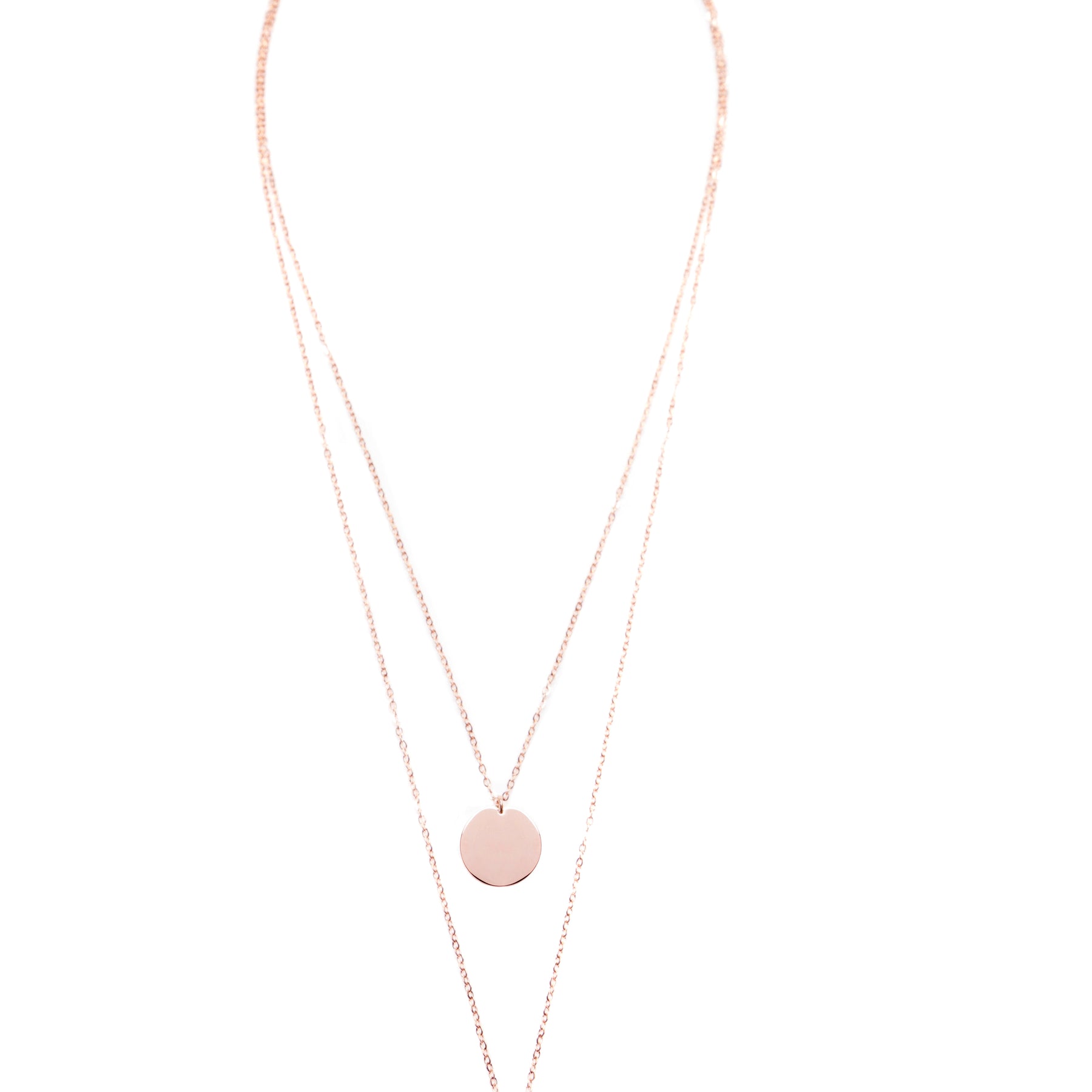 Collier Multirangs Cercles Or Rose