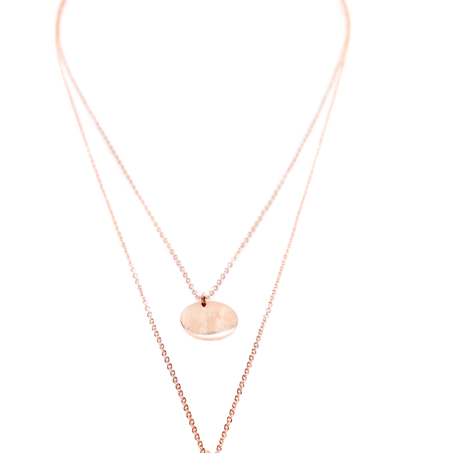 Collier Multirangs Cercles Or Rose
