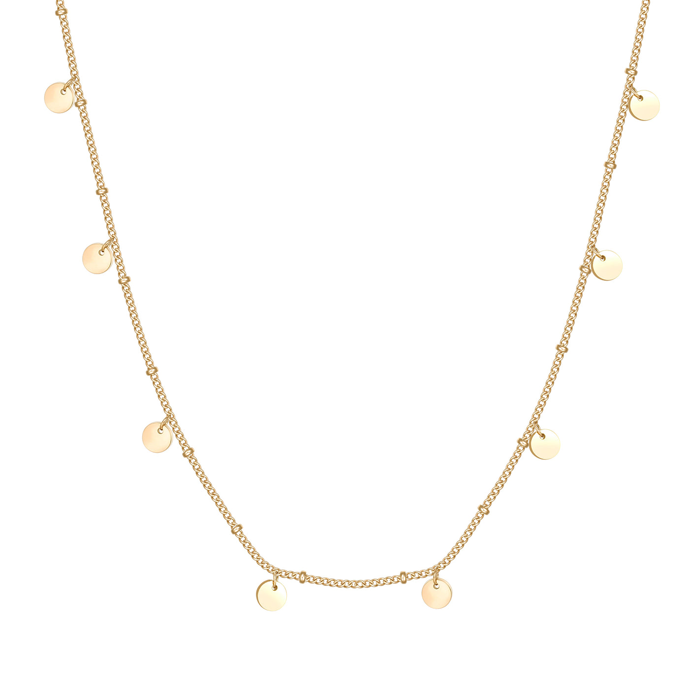 Circles Bobble Chain Necklace Gold