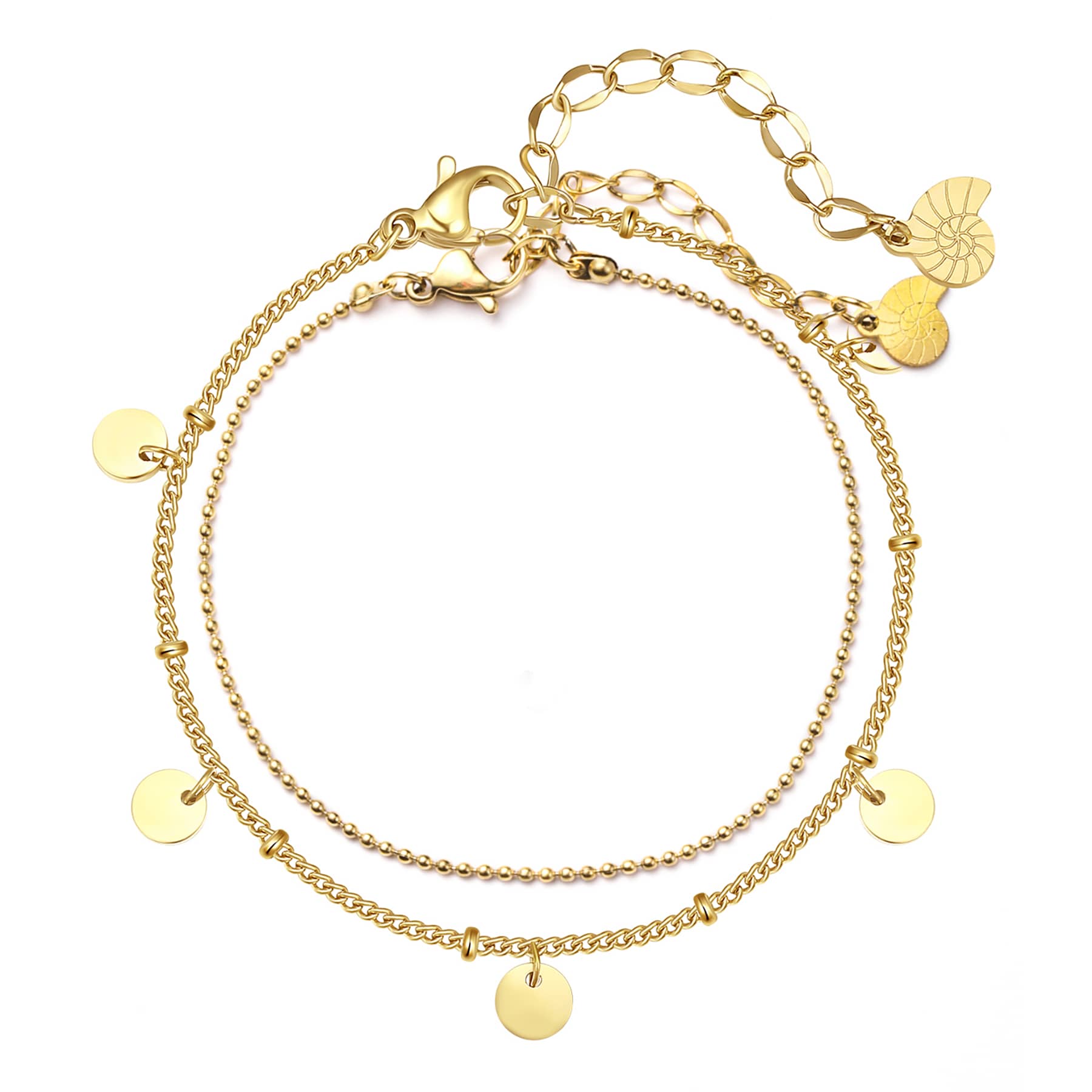 Ensemble de Bracelet de chaîne de pièce de monnaie et de barre