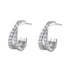 Criss Cross Hoop Gemstones Earrings Sterling Silver
