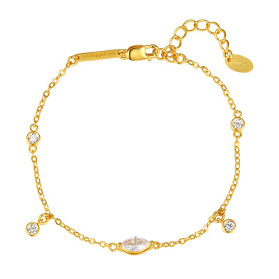 Dazzle Chain Bracelet Sterling Silver Gold