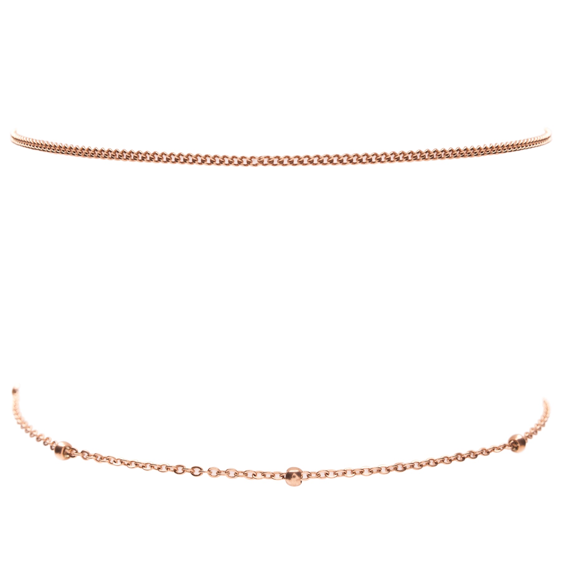 Conjunto Choker Delicado en Oro Rosa
