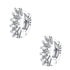 Diamond Fan Helix Earrings Sterling Silver