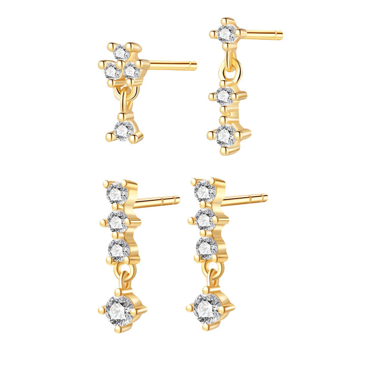 Drop Ohrringe Set Sterlingsilber
