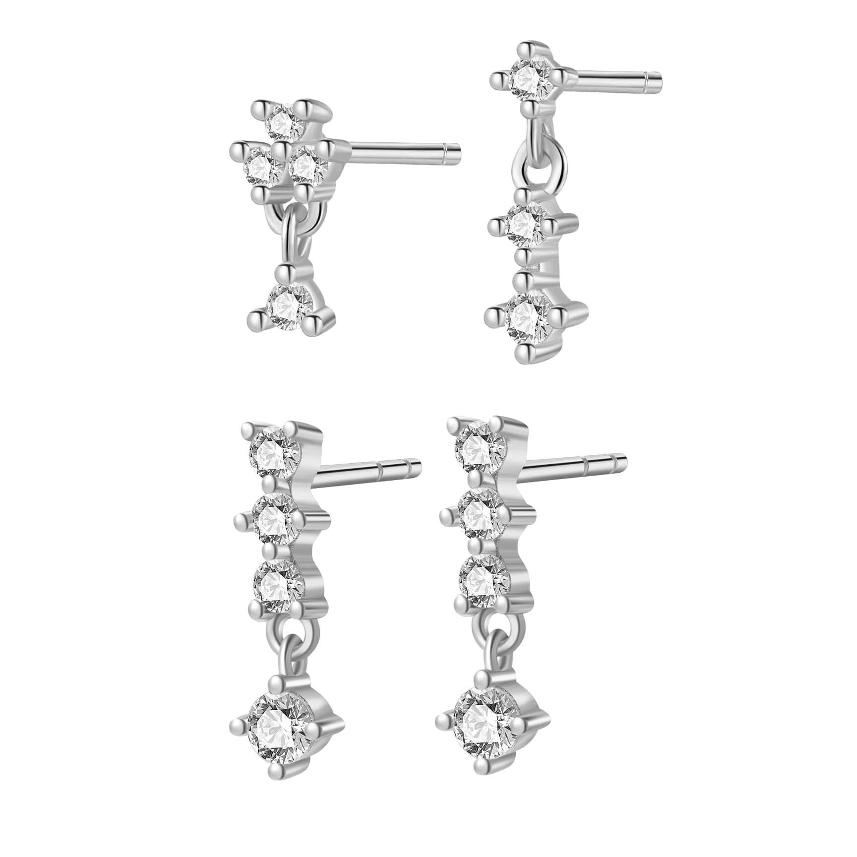 Drop Ohrringe Set Sterlingsilber