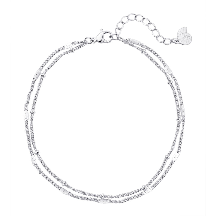 Bracelet de Cheville Chaîne Duo en Argent