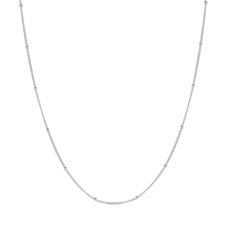Collar de Cadena Fina de Borlas Plata de Ley 925