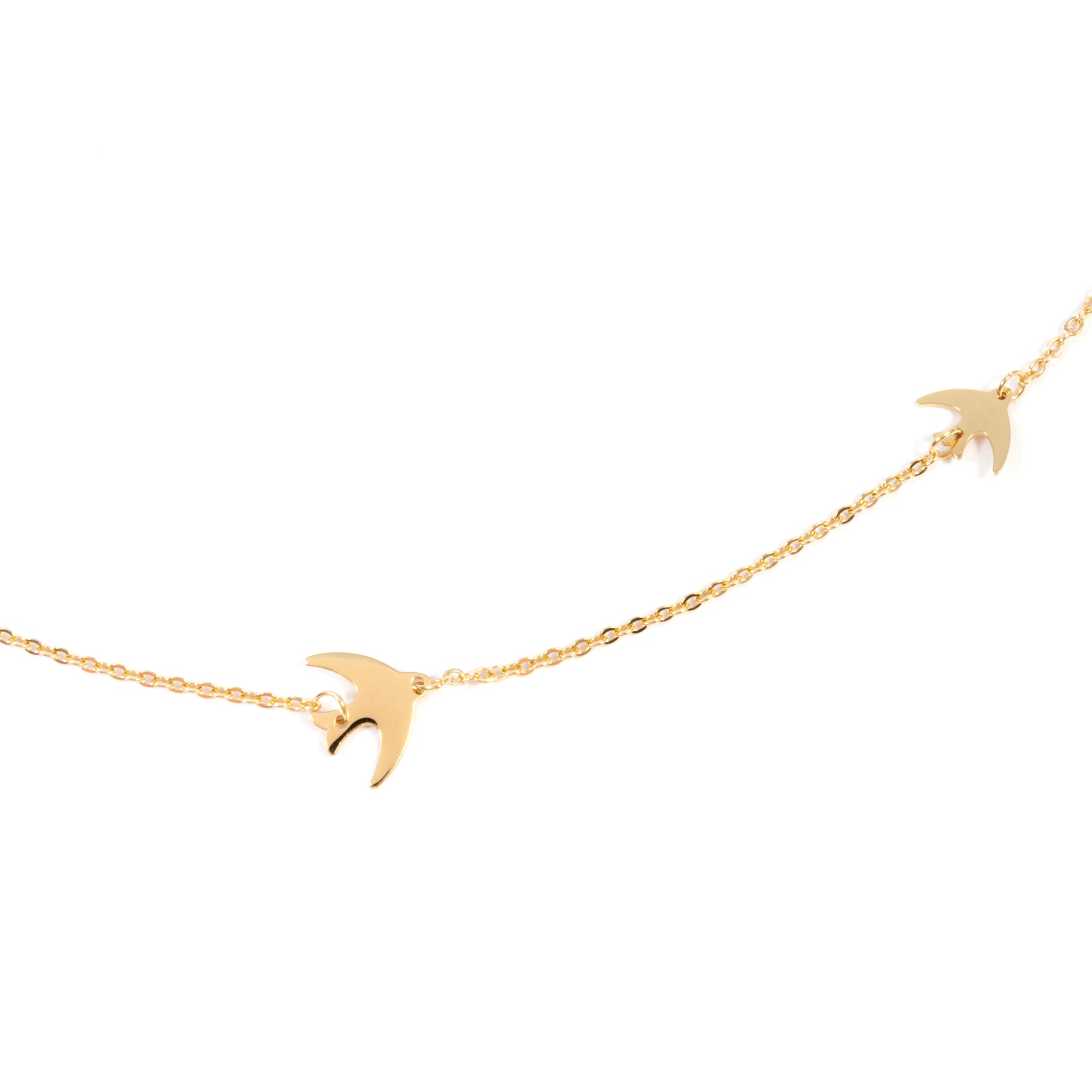 Collar con Pájaros en Vuelo en Oro