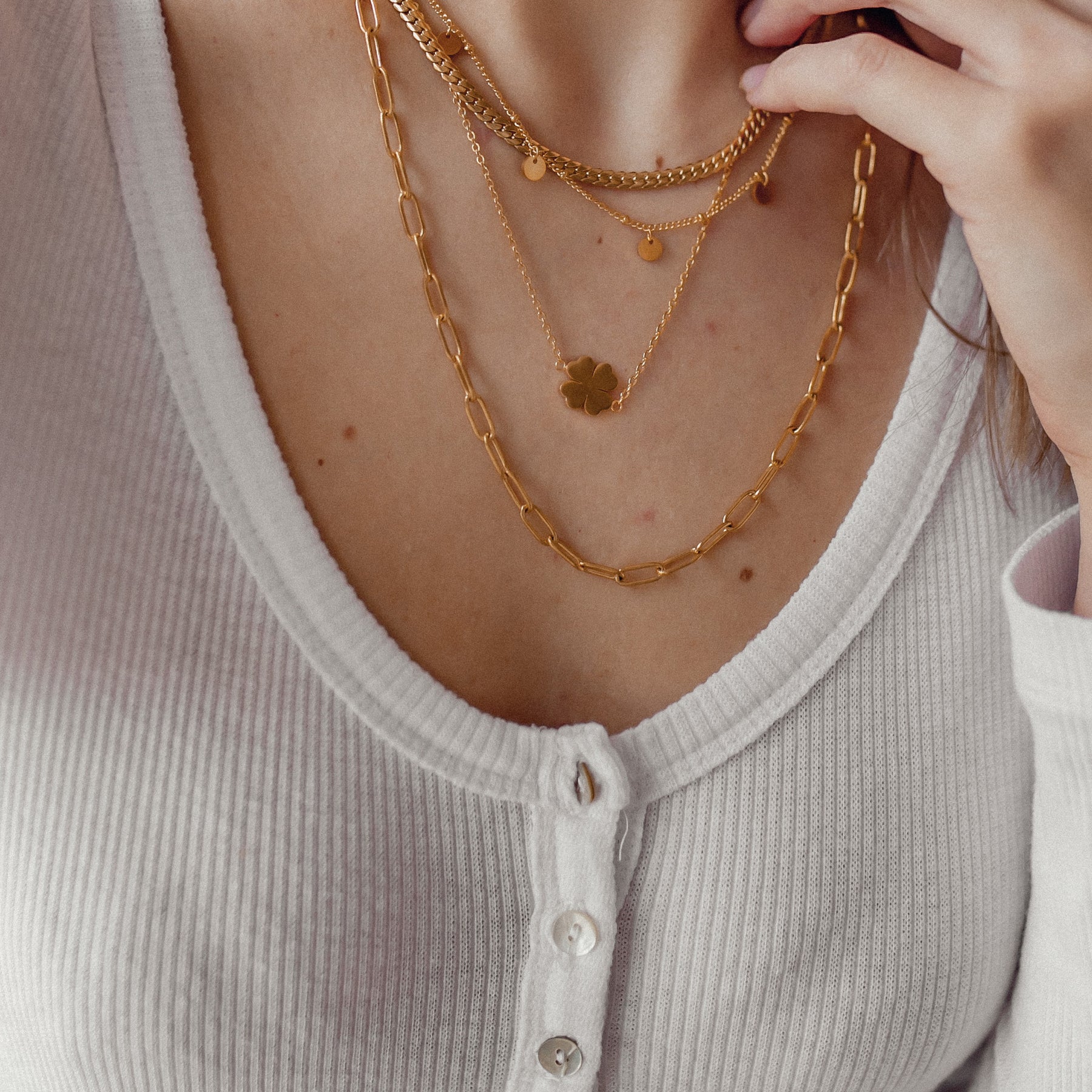 Collier Trèfle à Quatre Feuilles en Or