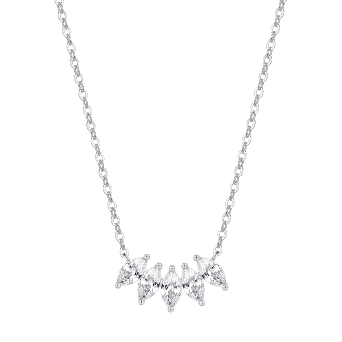 Gemstone Blossom Necklace Sterling Silver