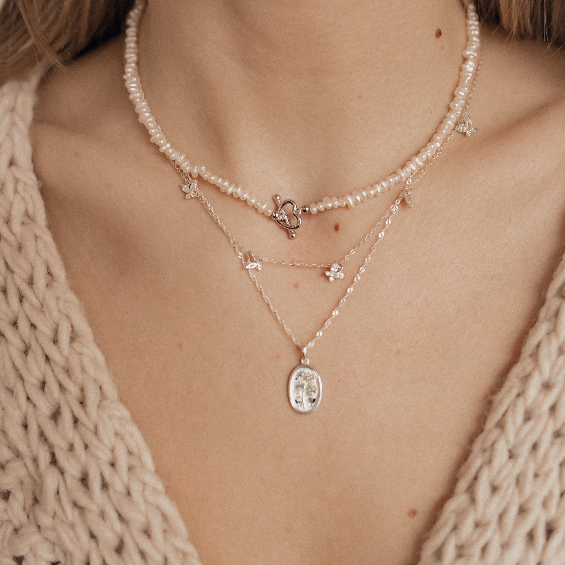 Collar con Colgante Mariposa de Gema Plata de Ley 925