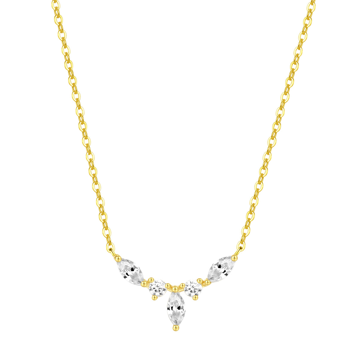 Gemstone Crown Necklace Sterling Silver