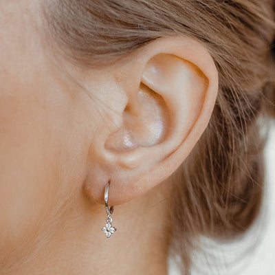 Gemstone Huggie Earrings Sterling Silver