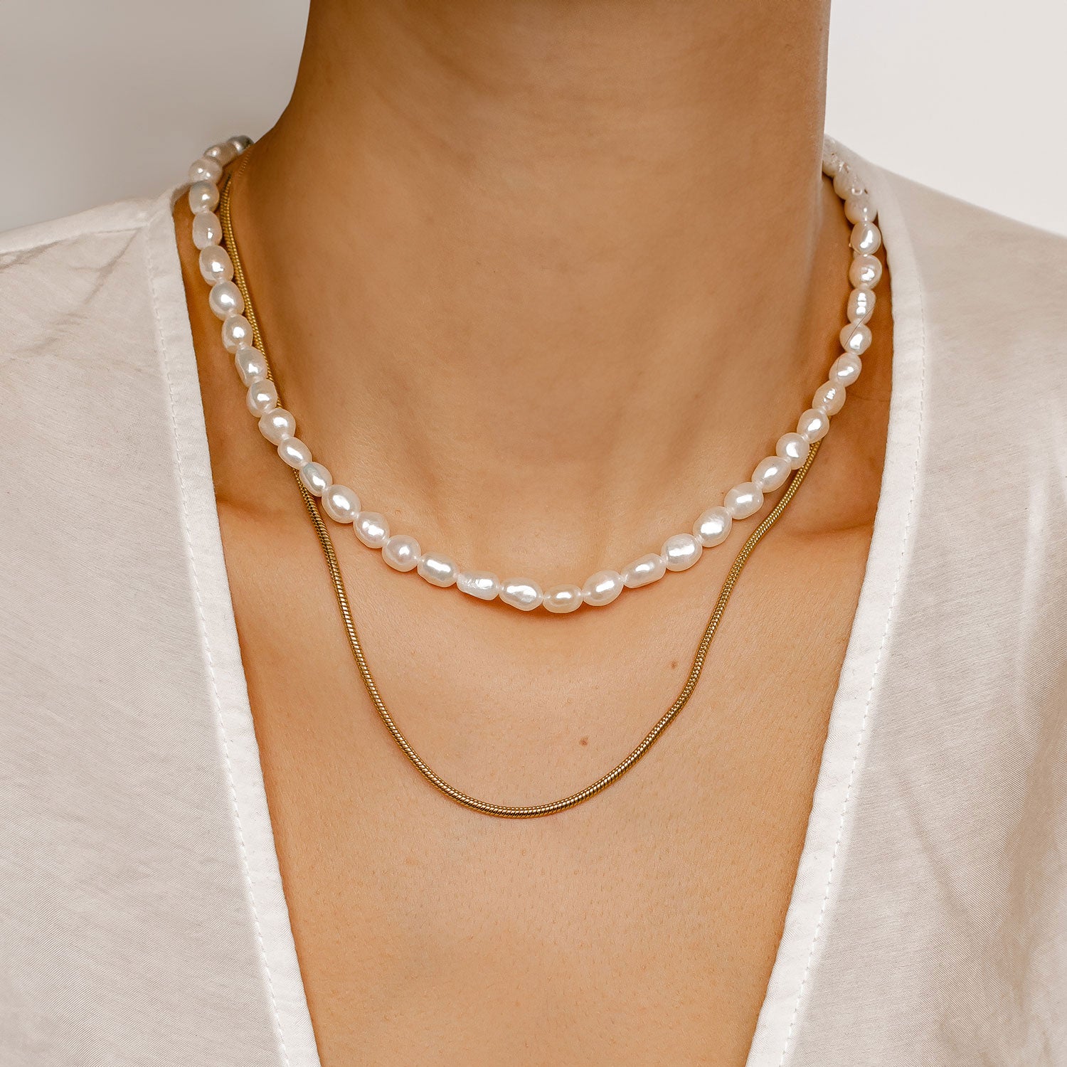 Collier Perle Grace Argent Sterling en Or