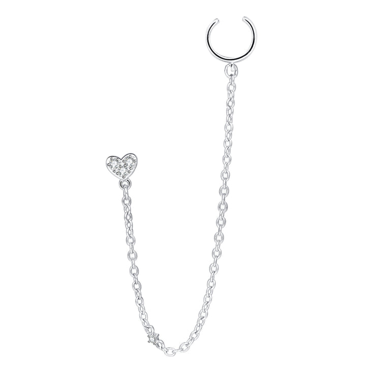 Pendientes Ear Cuff Corazón Plata de Ley 925