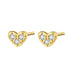 Heart Stud Earrings Sterling Silver Gold