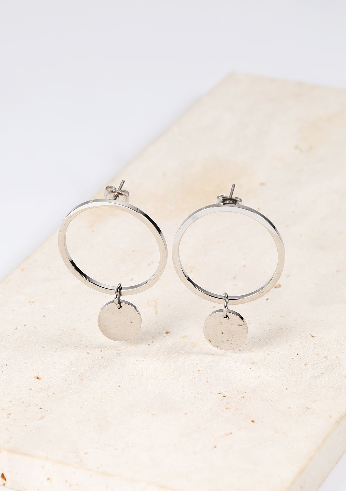 Pendientes de Círculo y Aro en Plata