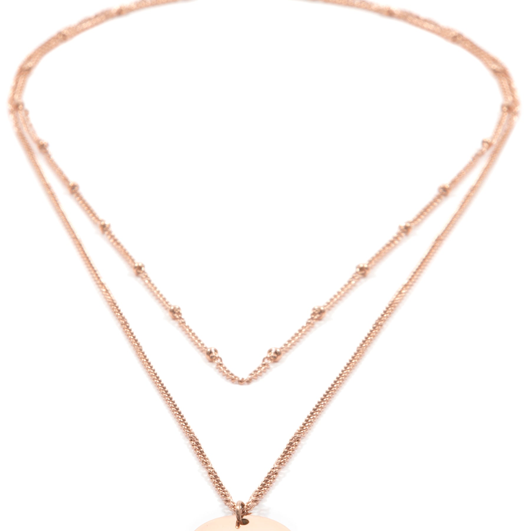 Zweireihige Kette Kreis in Roségold