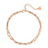 Layered Curb and Bobble Chain Anklet Rose Gold