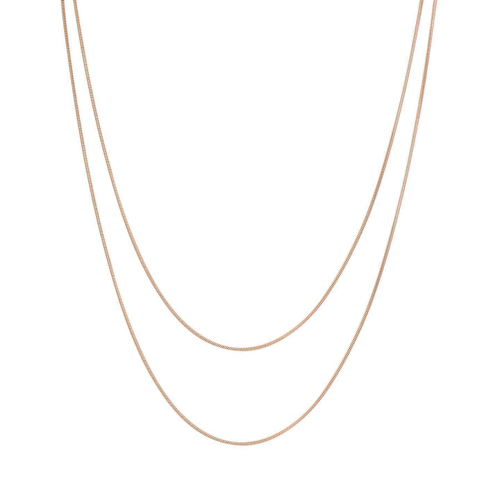 Collar a Capas de Cadena Serpiente en Oro Rosa