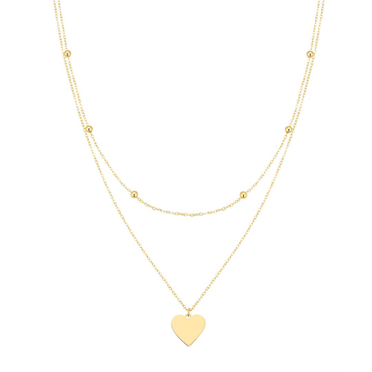 Layered Satellite Heart Necklace Waterproof