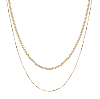 Delicate Layered Necklace Snake Chain Gold