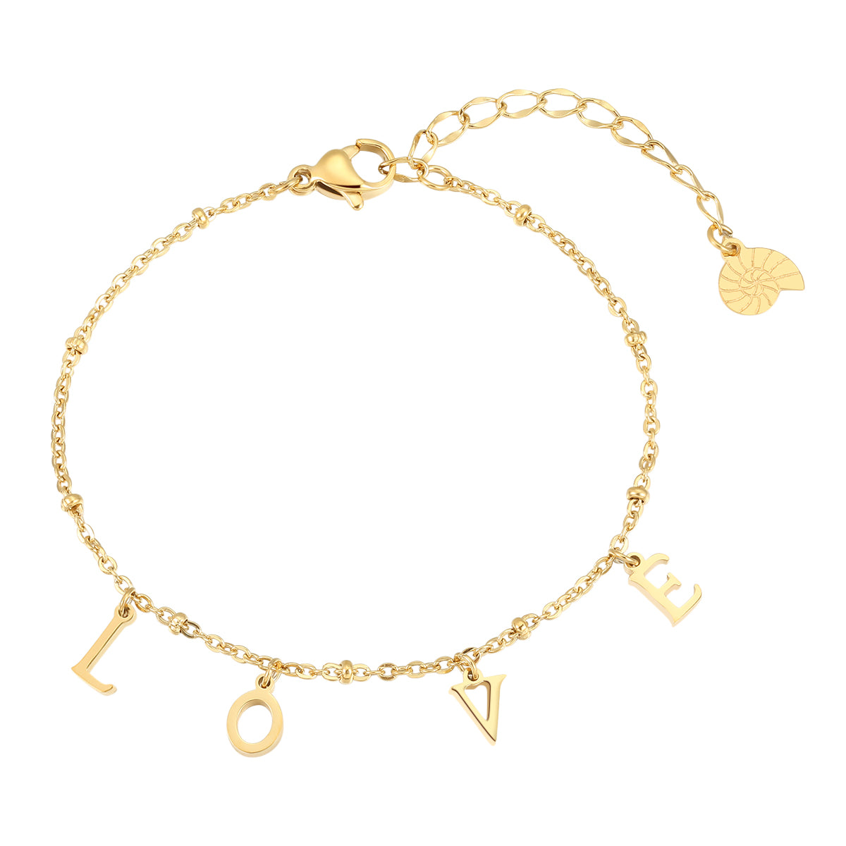 Love Charm Bracelet Gold – Hey Happiness