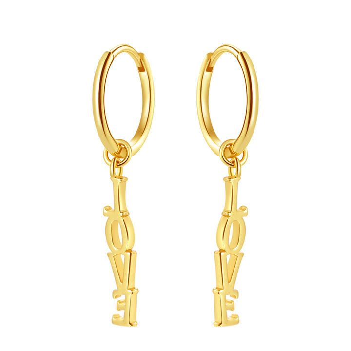 Créoles Charme LOVE Sterling Argent en Or