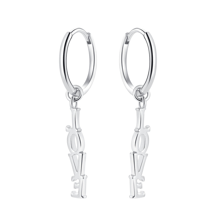 Creolen LOVE Anhänger Sterlingsilber