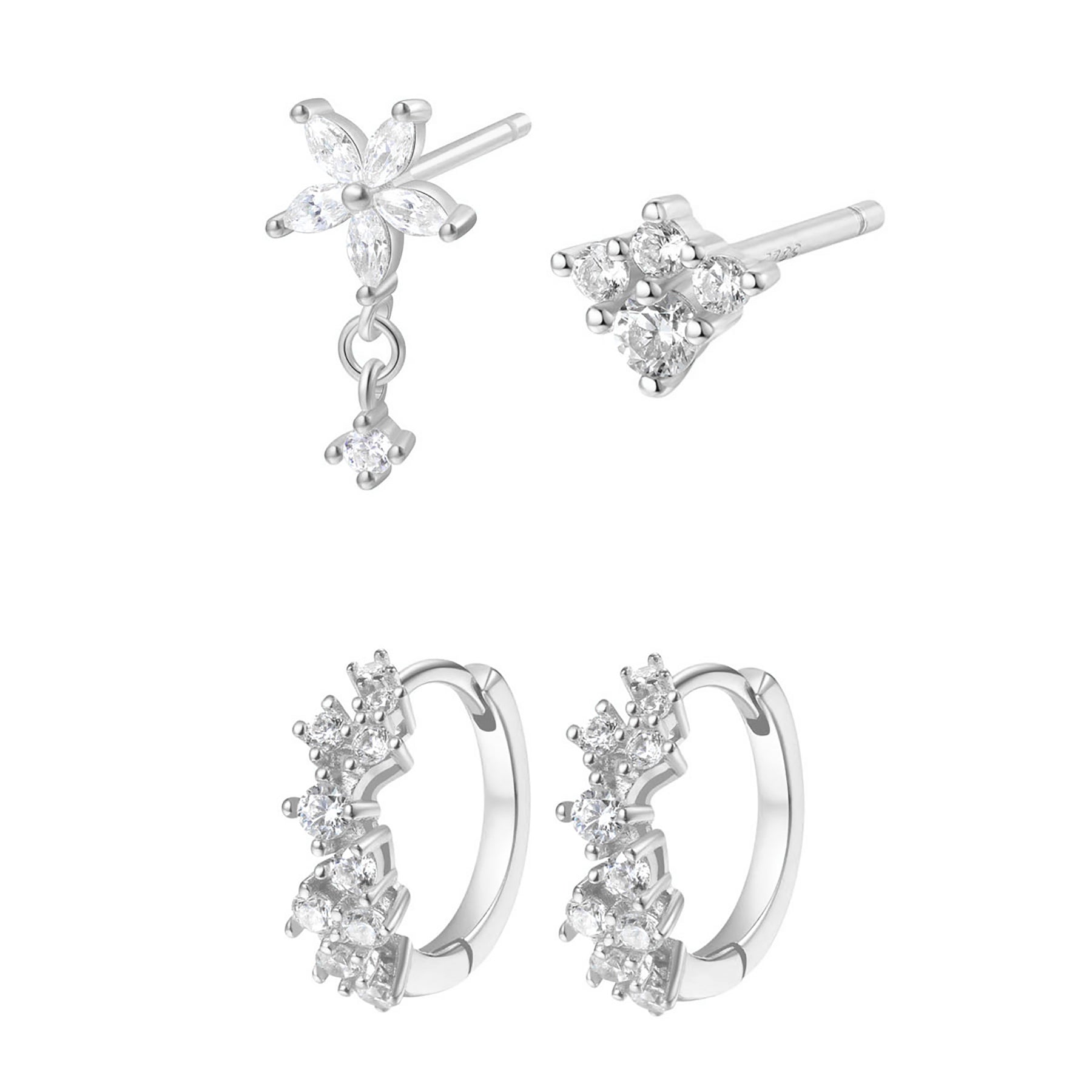 Set Pendientes Luminar Plata de Ley 925