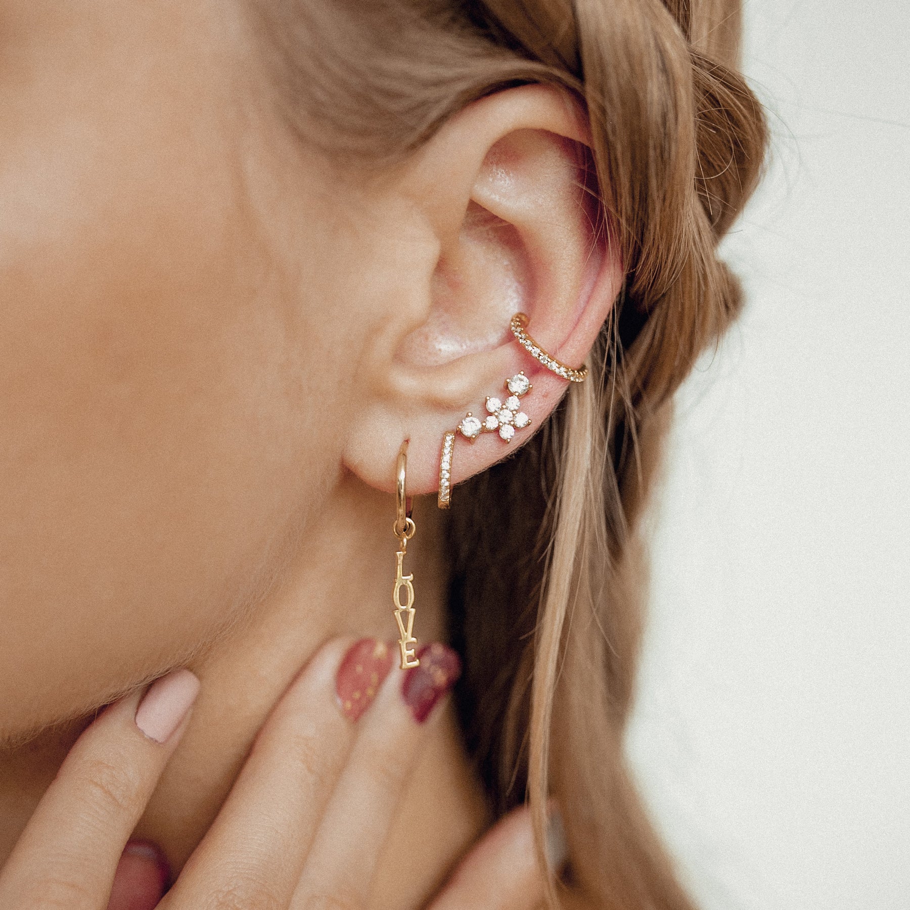 Meadow Stud Earrings Sterling Silver Gold