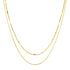 Mixed Cable and Bead Chain Necklace Gold