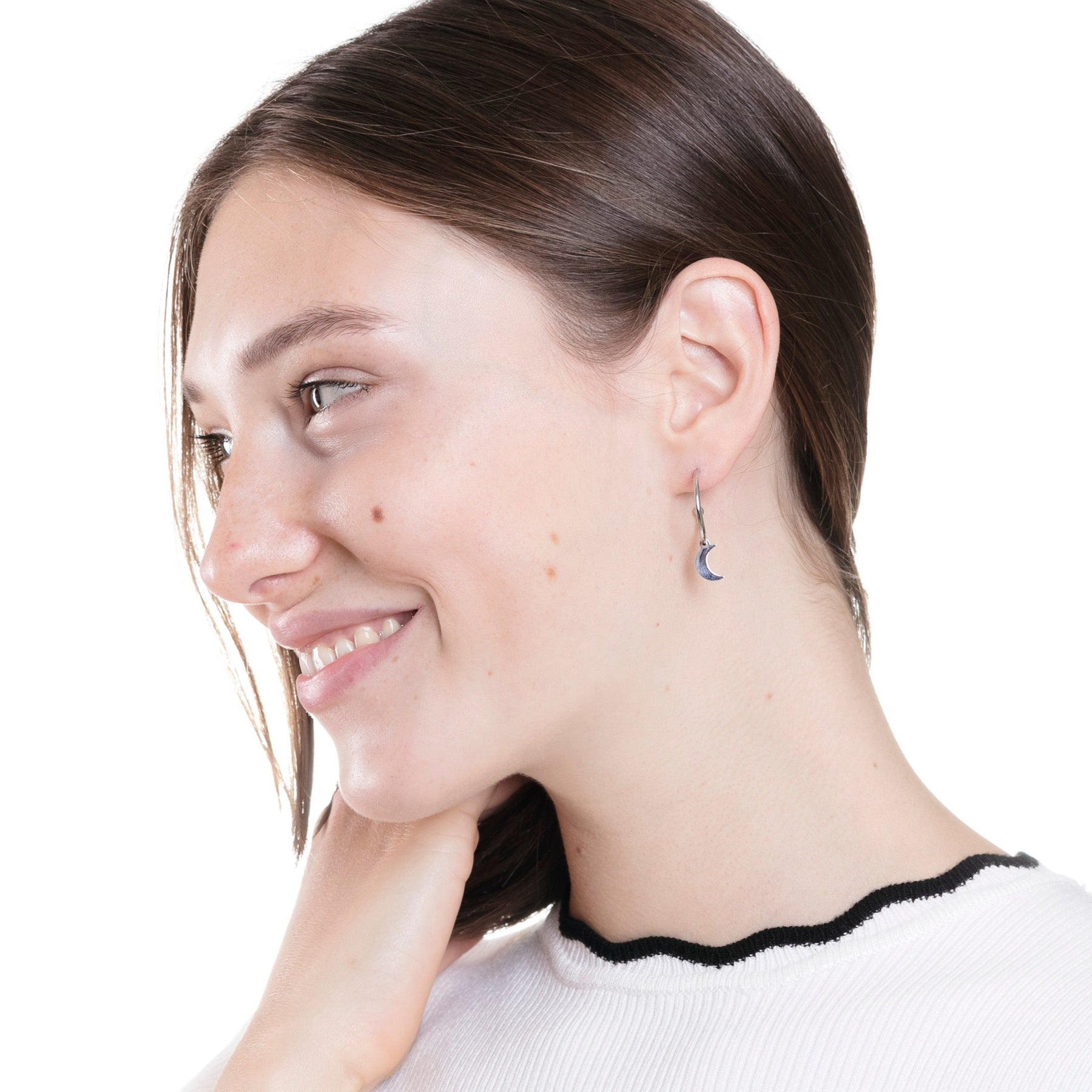 Pendientes de Aro y Luna en Plata