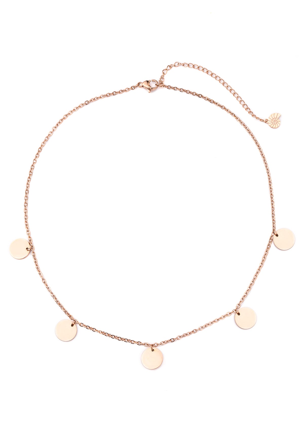 Kette mit Plättchen "Happiness" in Roségold