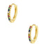 Multicolor Stone Huggie Earrings Sterling Silver Gold