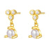 Nest Pearl Stud Earrings Sterling Silver Gold