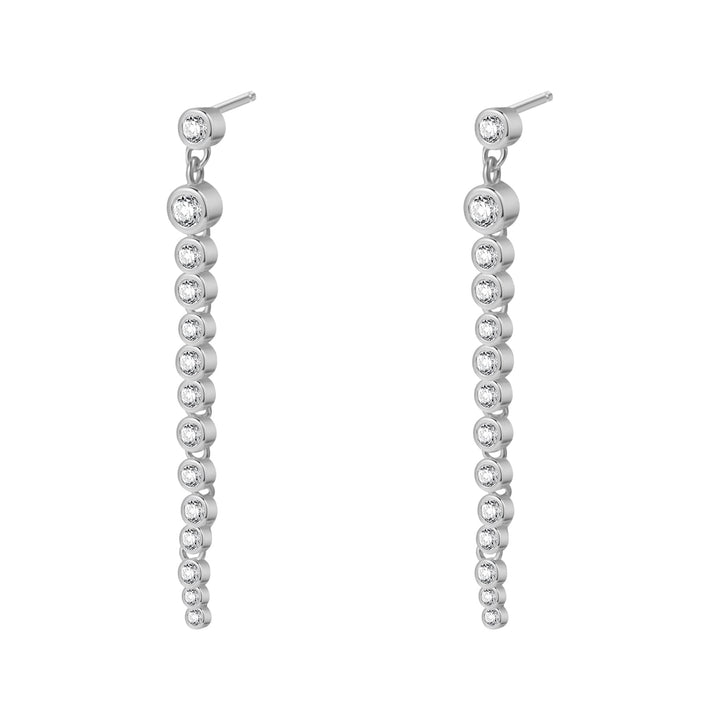 Boucles d’Oreill Goutte Orb Chaîne Sterling Argent