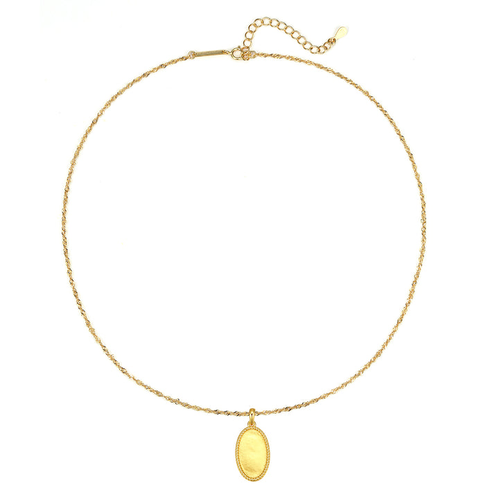 Collar Colgante Cuerda Oval Plata de Ley 925