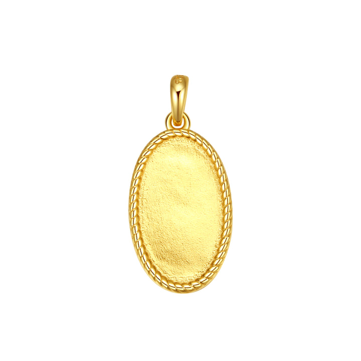 Collier Pendentif Corde Oval Sterling Argent
