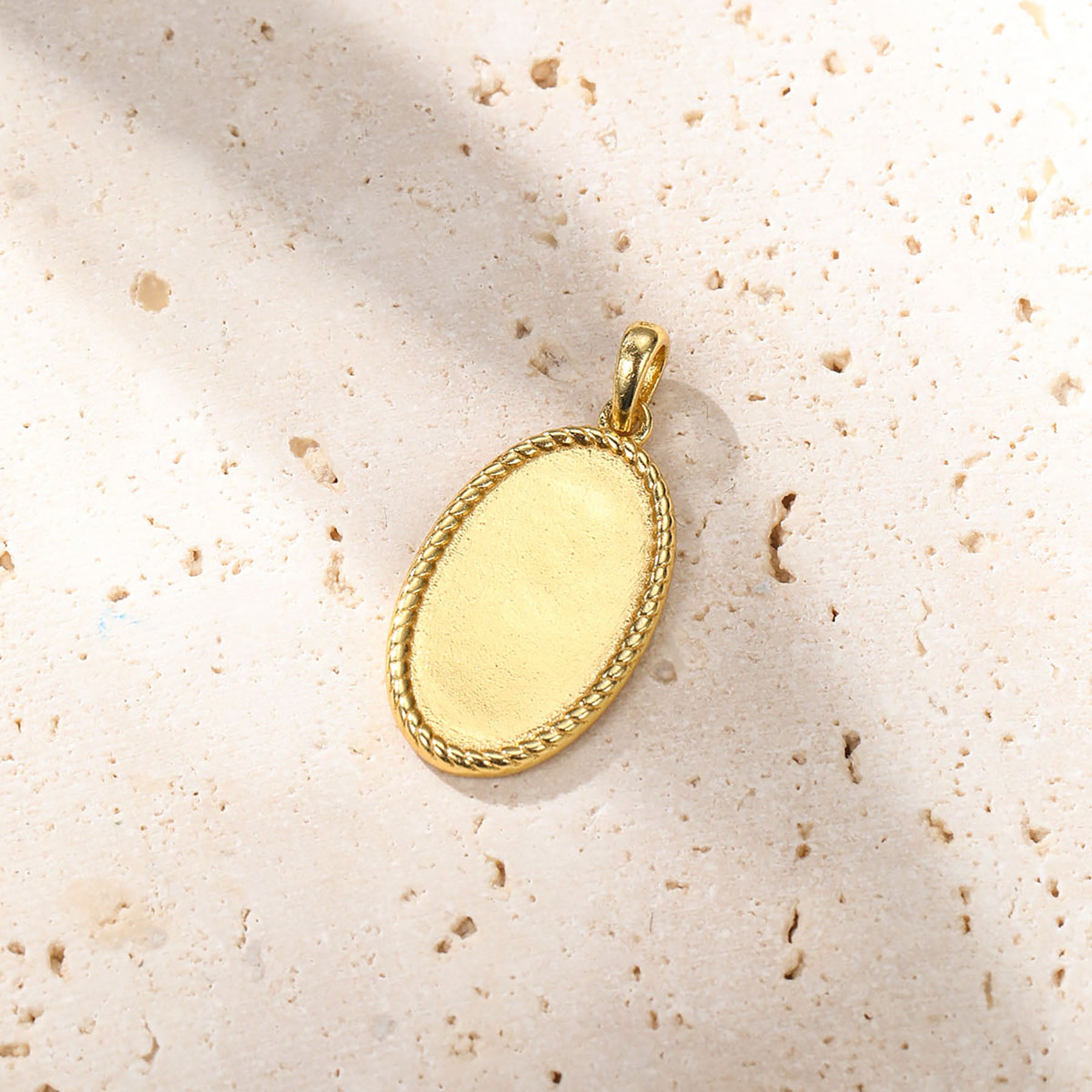 Collar Colgante Cuerda Oval Plata de Ley 925