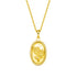 Oval Rose Pendant Necklace Sterling Silver Gold
