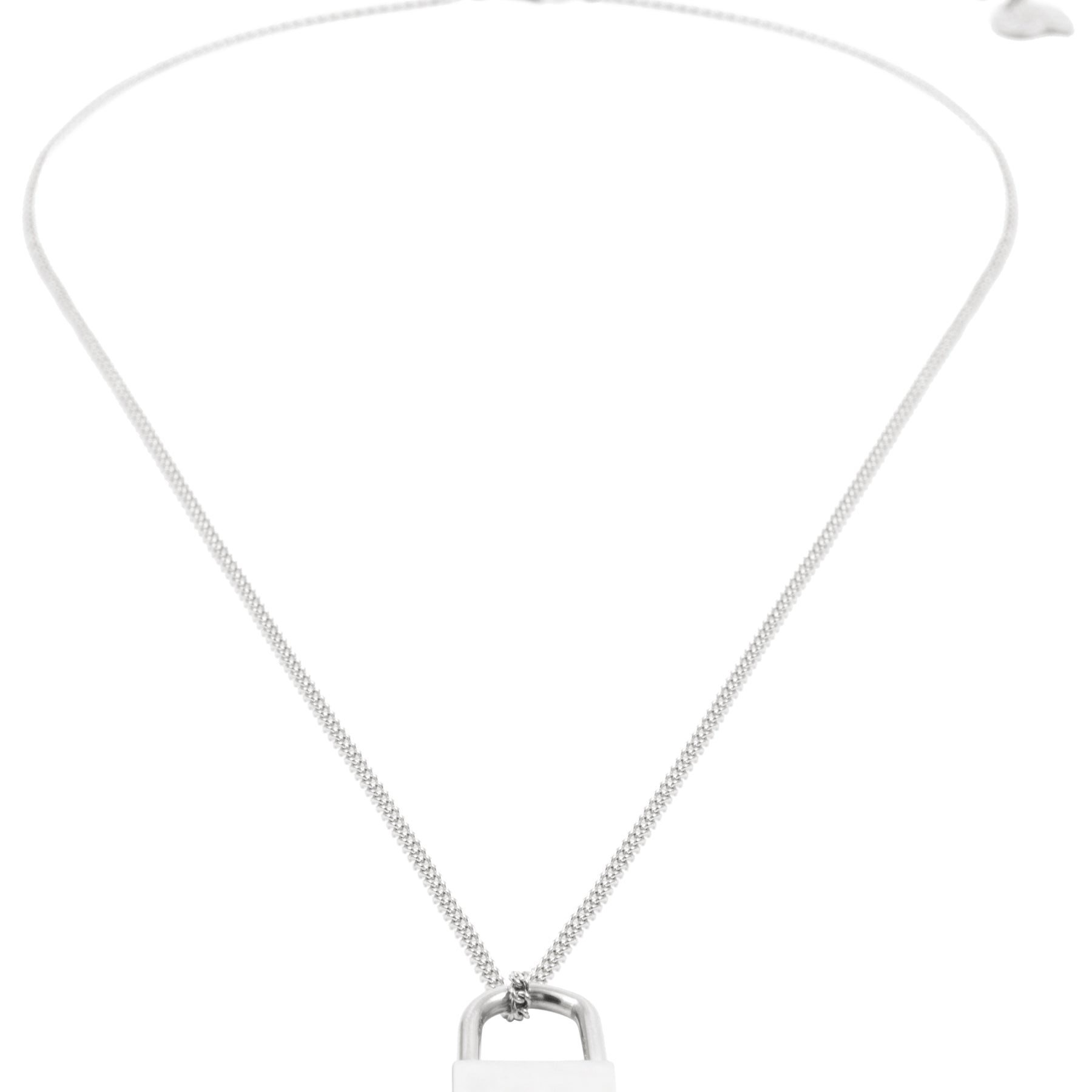 Collar de Colgante Candado en Plata