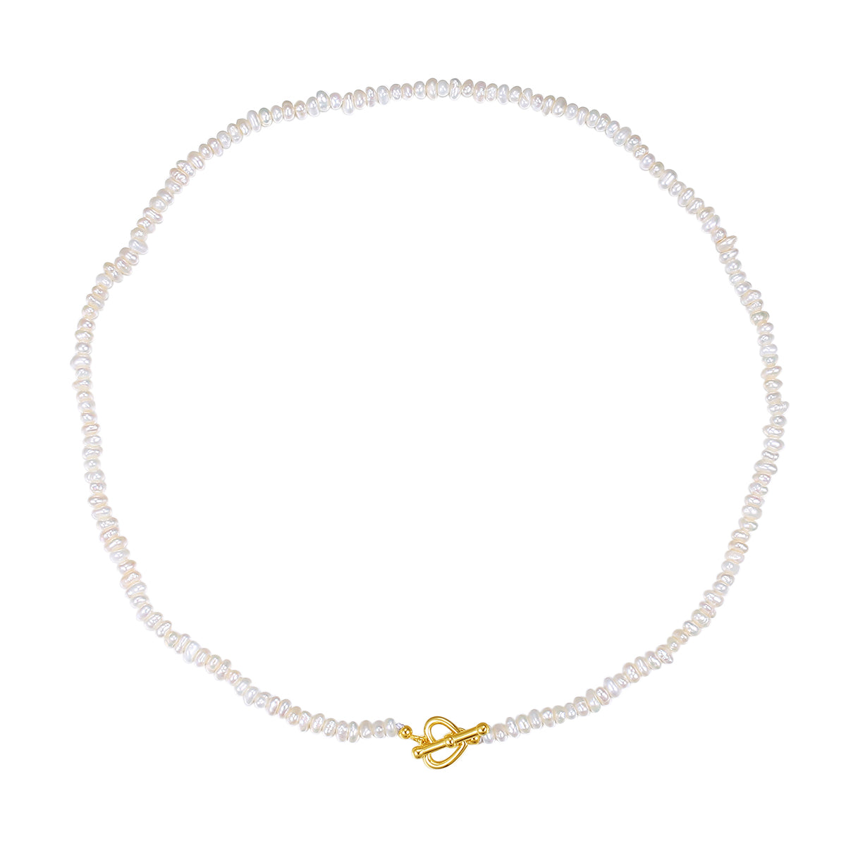 Pearl Heart Sterling Silver Clasp Choker Necklace Gold – Hey Happiness