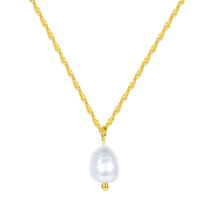 Collar con Colgante Perla Plata de Ley 925