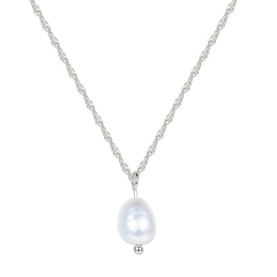 Pearl Pendant Necklace Sterling Silver